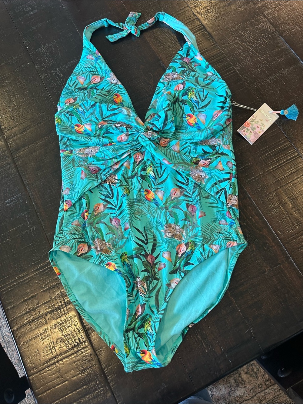 Women’s Johnny Was Size XL Tropical Print One-Piece Swimsuit